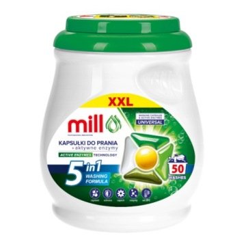 Mill Kapsułki Do Prania Uniwersalne Enzymy 50 Szt. Skuteczne Pranie