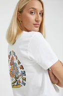 Koszulki sportowe damskie - Vans t-shirt bawełniany kolor biały - miniaturka - grafika 1