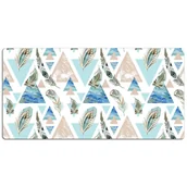 Podkładki na biurko - Mata ochronna na biurko Trójkąty i Pióra 120x60 cm, Dywanomat - miniaturka - grafika 1