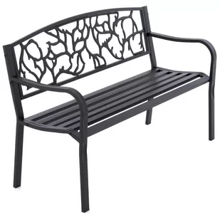 Metalowa ławka ogrodowa w stylu antycznym, 127 x 84 cm - Ławki ogrodowe - miniaturka - grafika 1