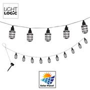 Lampy ogrodowe - Girlanda solarna LED latarnia lampion 3,8m IP44 WW LL LIGHTLOGIC - miniaturka - grafika 1