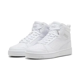 Młodzieżowe sneakersy Rebound V6 Mid PUMA White Cool Light Gray - Buty trekkingowe dziecięce - miniaturka - grafika 1