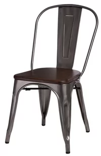 D2.Design design Krzesło Paris Wood metali. sosna orzech 72729 - Krzesła - miniaturka - grafika 1