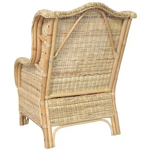 Lumarko Fotel z poduszką, naturalny rattan i len - Sofy i kanapy - miniaturka - grafika 5