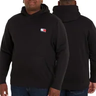 Bluzy męskie - Tommy Jeans bluza męska czarna kangurka plus size DM0DM17988-BDS 4XL - miniaturka - grafika 1