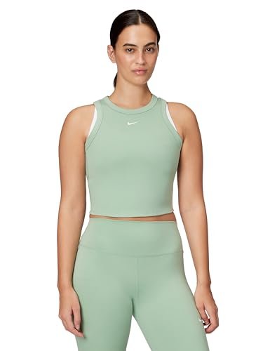 Nike One Fitted Dri-Fit Crop Tank top damski, Steam/White, FN2806-007, 2XL