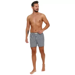 Bokserki męskie luźne, krata DOCTOR NAP 5165 black white XXL - Majtki męskie - miniaturka - grafika 1