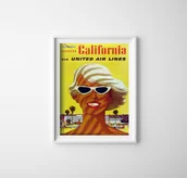 Plakaty - Plakat w stylu retro Linie lotnicze California United Air Stan Galli - miniaturka - grafika 1
