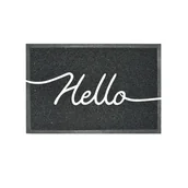 Wycieraczki - Wycieraczka zewnętrzna Ethan Hello 90 x 60 cm czarna Inspire - miniaturka - grafika 1