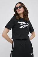 Koszulki sportowe damskie - Reebok T-shirt HB2276 damski kolor czarny - miniaturka - grafika 1