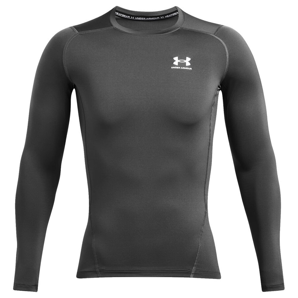 Koszulka męska Under Armour HG Armour Comp LS Castlerock/White XL