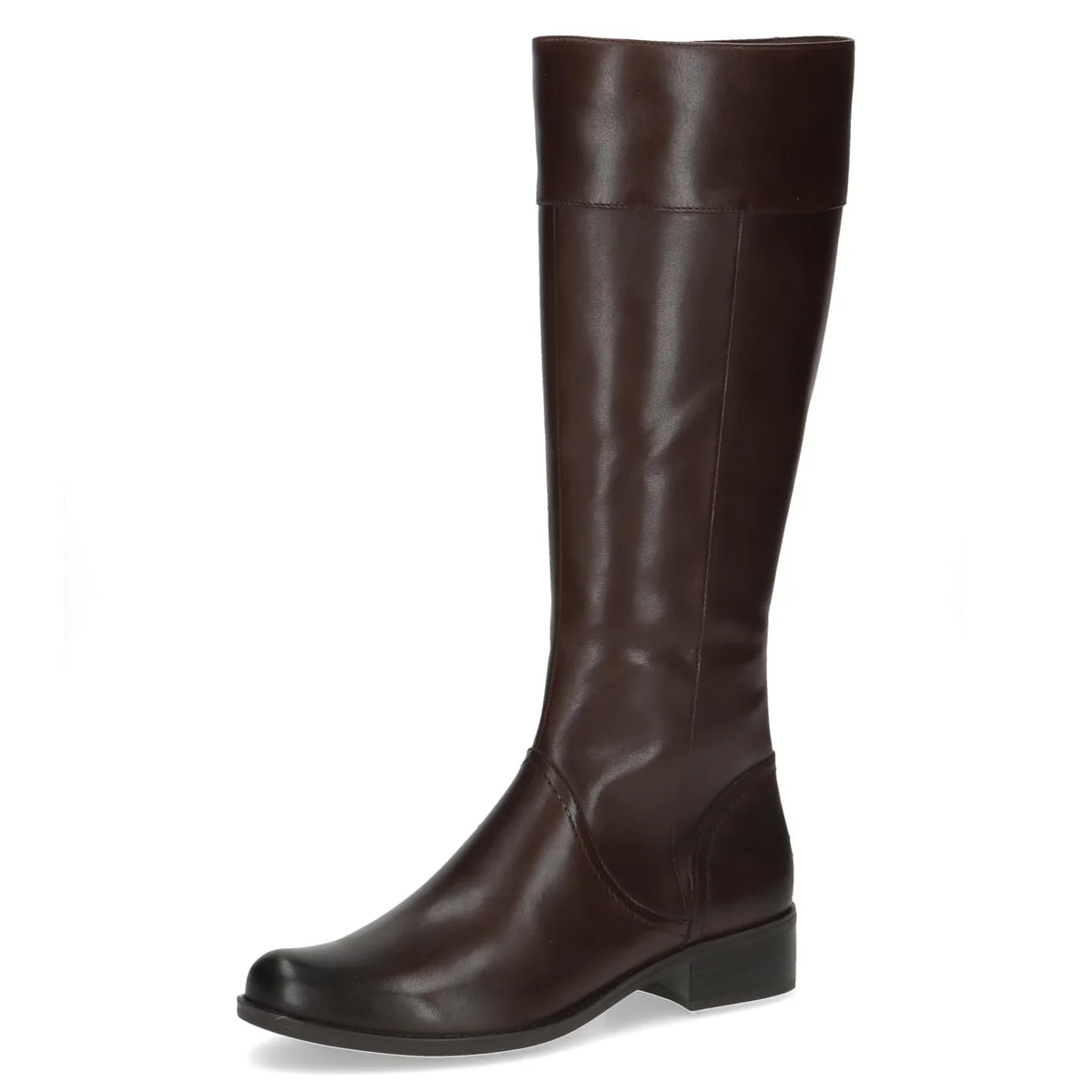 CAPRICE Damskie wysokie kozaki z obcasem ze skóry, eleganckie, Dk Brown Nappa, 40 EU