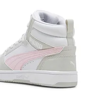 Buty trekkingowe dziecięce - Młodzieżowe sneakersy Rebound V6 Mid PUMA White Frosty Pink Sedate Gray - miniaturka - grafika 1