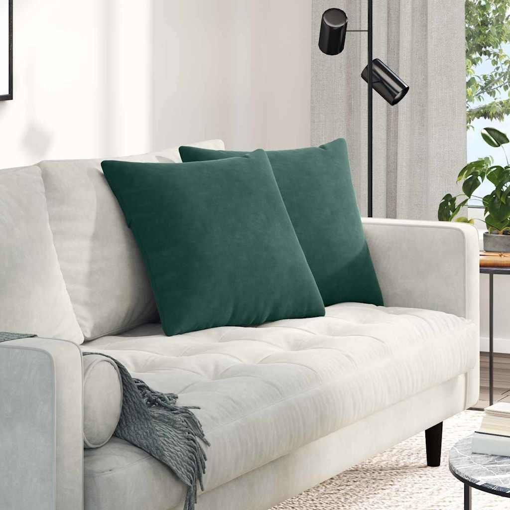 vidaXL vidaXL Poduszki na sofę 2 pcs Ciemna zieleń 50 x 50 cm