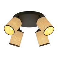 Lampy sufitowe - Emibig Yoga Premium lampa sufitowa (spot) 4-punktowa czarna/rattan 1151/4PREM - miniaturka - grafika 1