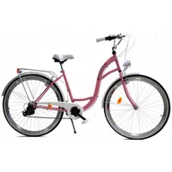 Rowery - Rower Dallas City 28" 7spd - różowy z białym - miniaturka - grafika 1