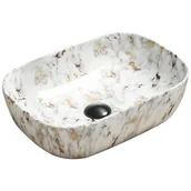 Umywalki - Mexen Rita umywalka nablatowa 45 x 32 cm biała kamień - 21084595 - miniaturka - grafika 1