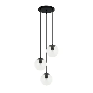 Lampa wisząca, przezroczyste klosze PND-58867-3S-BK z serii SARPO  - Lampy sufitowe - miniaturka - grafika 1