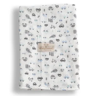 BabyMatex, otulacz muślinowy Muslin Design, 80 cm x 120 cm, biały w autka - Otulacze BabyMatex, otulacz muślinowy Muslin Design, 80 cm x 120 cm, biały w autka - Otulacze - miniaturka - grafika 1