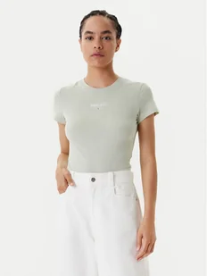 Tommy Jeans T-Shirt Essential DW0DW20913 Zielony Slim Fit - Koszulki i topy damskie - miniaturka - grafika 1