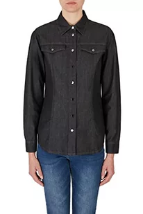 Armani Exchange Damska kurtka dżinsowa, długie rękawy, z przodu, czarny denim, XS - Kurtki damskie - miniaturka - grafika 1