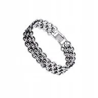 Bransolety męskie - SZEROKA BRANSOLETKA MĘSKA(B22/MEN/62AG CZ.)19CM - miniaturka - grafika 1