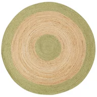 Dywany - Dywan okrągły z juty ø 140 cm beżowo-zielony YAYALAR - miniaturka - grafika 1