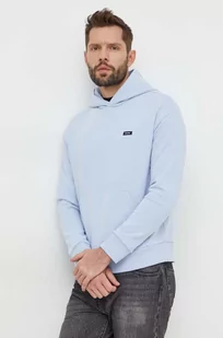 Calvin Klein bluza bawełniana męska kolor niebieski z kapturem - Bluzy męskie - miniaturka - grafika 1