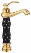 Baterie umywalkowe - Bateria umywalkowa retro KLIA złota z czarnym - złoty z czernią - miniaturka - grafika 1