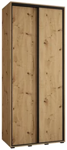 Szafa przesuwna wysoka Davos 1 120 gł. 45 artisan + artisan + czarny / Abiks Meble - Szafy - miniaturka - grafika 1