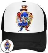 Czapki i chusty sportowe męskie - CZAPKA Z DASZKIEM SONIC DLA DZIECI NA LATO SIATKA CZARNA BEJSBOLÓWKA - miniaturka - grafika 1