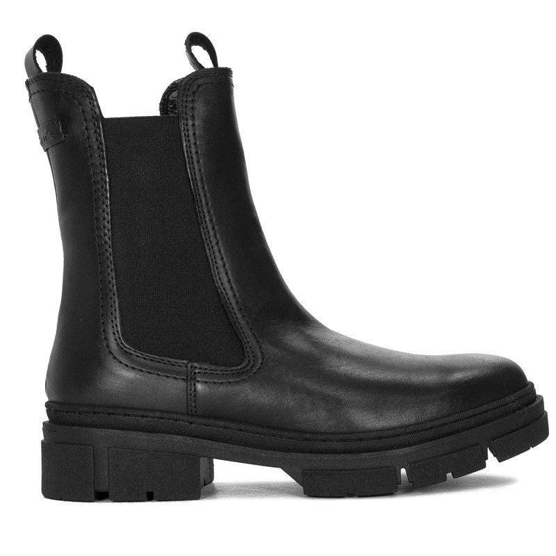 Tamaris Botki damskie skórzane Black czarne-37