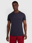 Koszulki sportowe męskie - 4F Koszulka treningowa szybkoschnąca męska - granatowa M - miniaturka - grafika 1