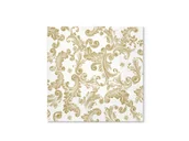 Dekoracje i nakrycia stołu na imprezę - PAW Serwetki białe ze złotym wzorem - 33 cm - 20 szt. TL702709 - miniaturka - grafika 1