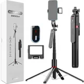 Selfie stick - Selfie Stick Statyw Tripod Kijek Do Telefonu Lampa Led Pilot Bluetooth - miniaturka - grafika 1