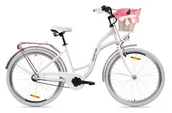 Rowery - Rower miejski damski z przerzutkami Goetze 26 cali biały - miniaturka - grafika 1