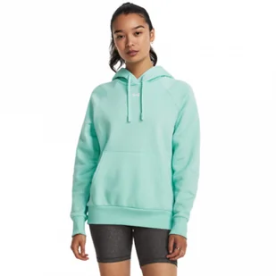 Damska bluza dresowa nierozpinana z kapturem Under Armour UA Rival Fleece Hoodie - miętowa - UNDER ARMOUR - Bluzy sportowe damskie - miniaturka - grafika 1