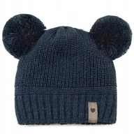 Czapki dla dzieci - Czapka dziecięca rozm. 38-42 Grafitowy Wełna merino 100% - miniaturka - grafika 1