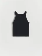 Koszulki dla dziewczynek - Reserved - Bawełniany top - czarny - miniaturka - grafika 1