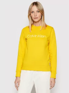 Bluzy damskie - Calvin Klein Bluza Core Logo K20K202157 Żółty Regular Fit - grafika 1