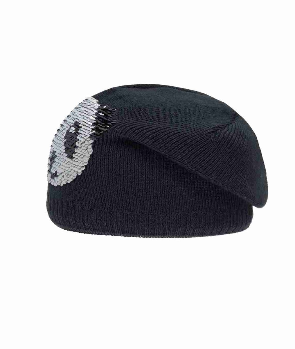 Czapka dziewczęca, granatowa, dwustronne cekiny, Döll