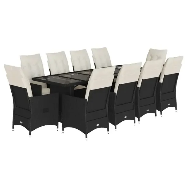 Zestaw Bistro Ogrodowy z Rattanu PE, Stół 240x90 cm, Krzesła 56x59x92 cm