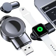 Akcesoria do smartwatchy - Mini ładowarka indukcyjna do ładowania Apple Watch USB Alogy High-end Chip Czarna - miniaturka - grafika 1