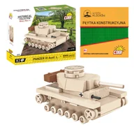 Klocki - Cobi 3090 Czołg Panzer III Ausf.LHC WW2 82 El. + PŁYTKA - miniaturka - grafika 1