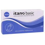 Rękawiczki jednorazowe - Itano Basic, Niebieskie rękawiczki nitrylowe bezpudrowe, rozm. L, 100 szt. - miniaturka - grafika 1