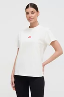 Koszulki sportowe damskie - adidas t-shirt damski kolor beżowy - miniaturka - grafika 1