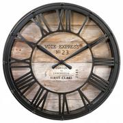 Zegary - Zegar ścienny vintage brązowy 39 cm - miniaturka - grafika 1