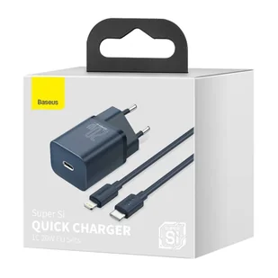 Baseus Super Si 1C szybka ładowarka USB Typ C 20W Power Delivery + kabel USB Typ C - Lightning 1m niebieski (TZCCSUP-B03) - Kable USB - miniaturka - grafika 5
