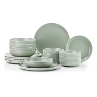 Zestaw talerzy z porcelany 18 szt. – Hermia - Serwisy obiadowe - miniaturka - grafika 1