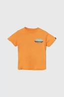 Koszulki dla chłopców - Quiksilver t-shirt bawełniany dziecięcy TROPICALFADEBOY kolor pomarańczowy z nadrukiem - miniaturka - grafika 1